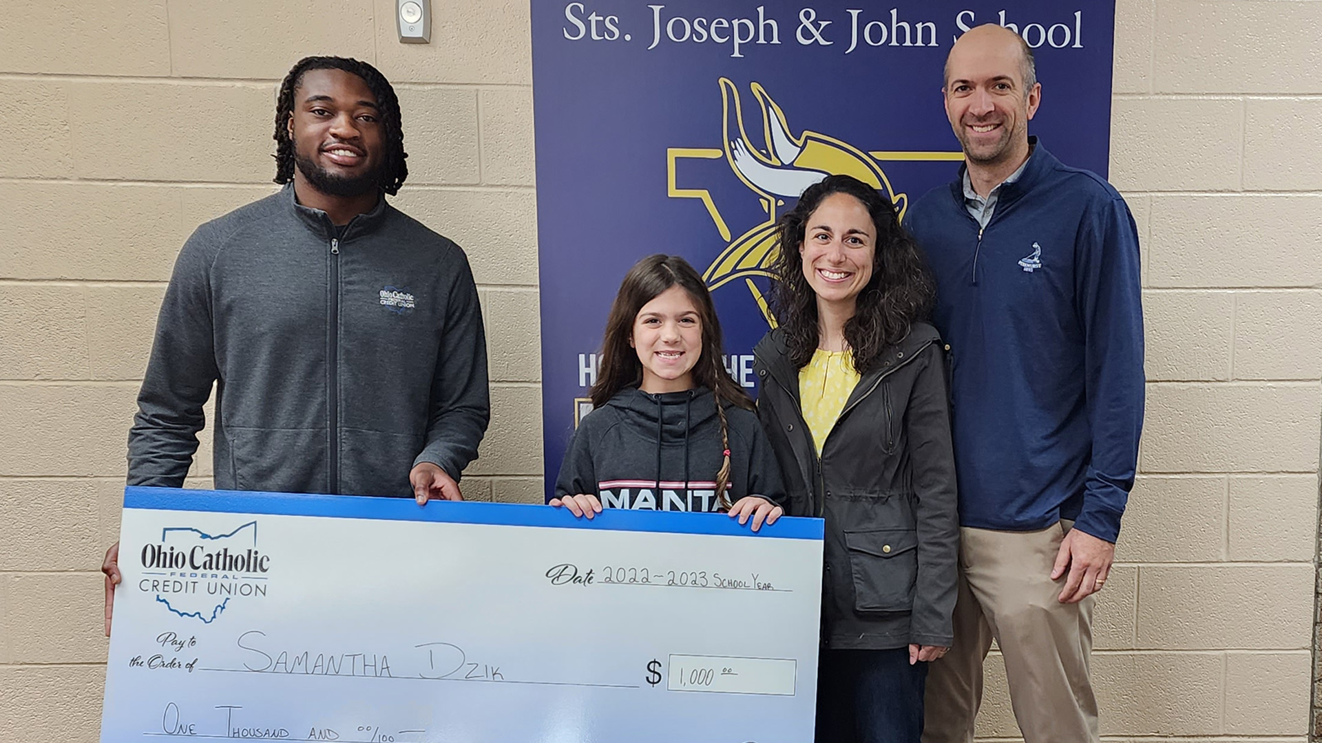 Scholarship photo Samantha Dzik Sts Joe and John $1000 Scholarship winner Sts. Joseph and John School 2023