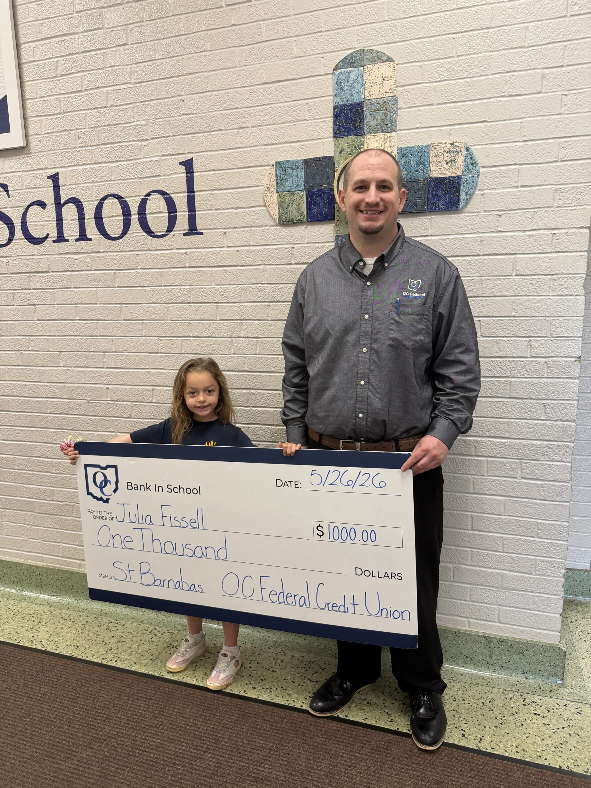 St. Barnabas Catholic School Student Recognized with Bank-In-School Scholarship Award